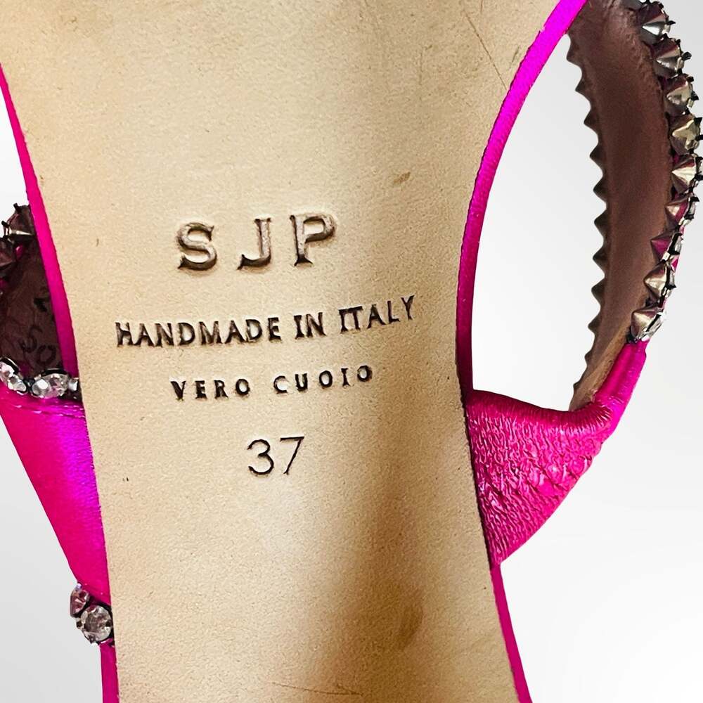 SJP by Sarah Jessica Parker Blossom Rhinestone-Embellished Satin Slide Heels - Picture 8 of 9